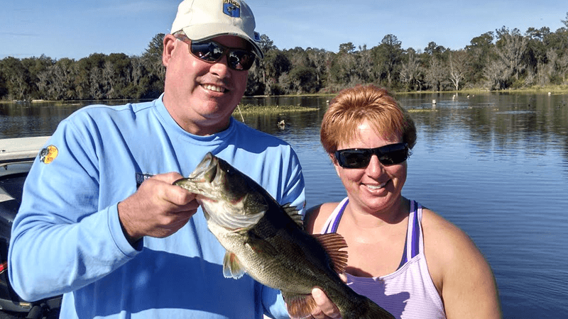 Artificial Largemouth Bass Fishing Rodman Reservoir North Florida