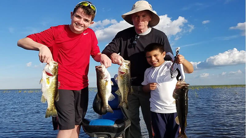 Family Bass Fishing charter out on Lake Okeechobee