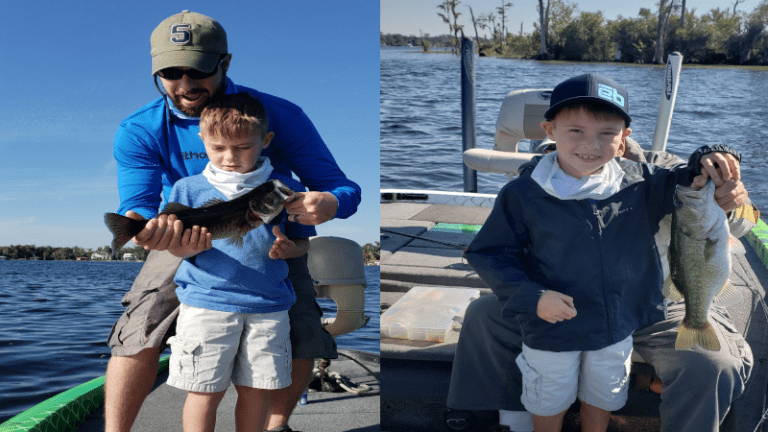 Kids fishing in Orlando on a guided bass trip