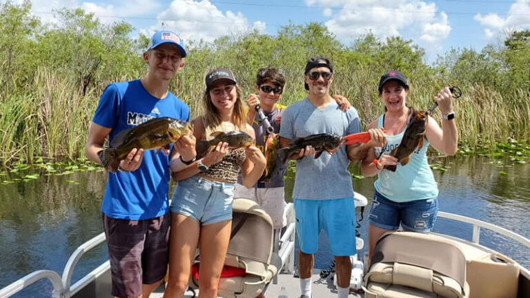 Everglades Pontoon Fishing Charter for Florida Bass and Exotics 15 Everglades Holiday Park Pontoon Fishing Charter