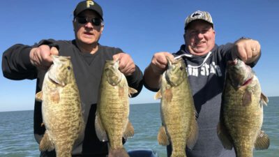 Scenic view of Lake Erie, a popular destination for smallmouth bass fishing.