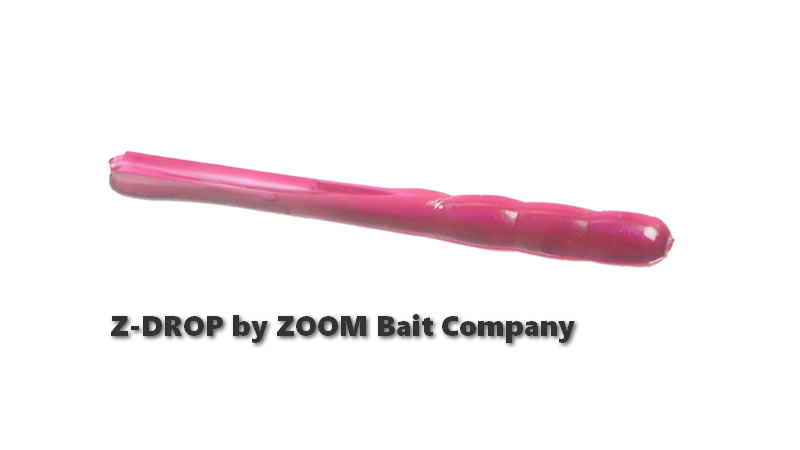 Pink slender pintail soft plastic for a drop shot rig