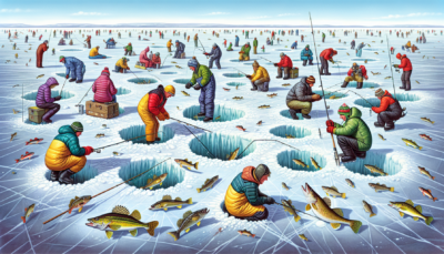 Thriving ice fishing scene