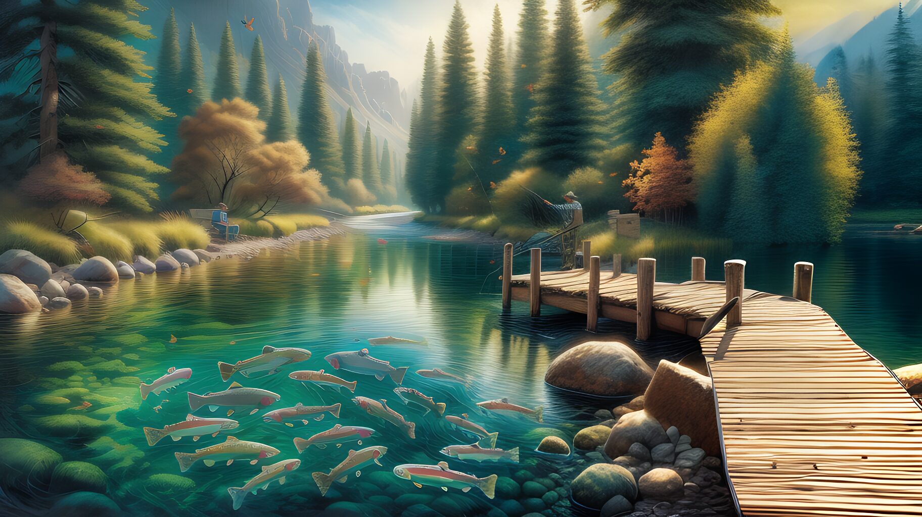 Scenic fishing spot at Mouth of Fall Creek