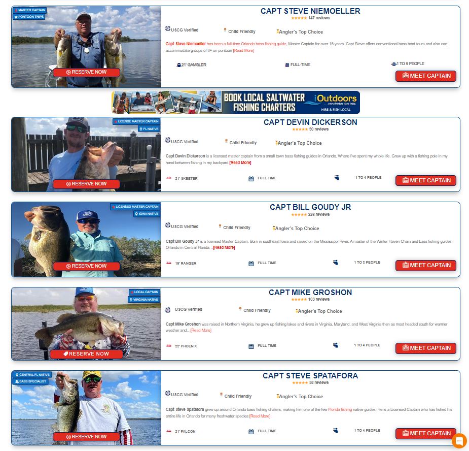 Orlando Bass Fishing Guides - Bass Fishing Guides in Orlando - Orlando bass fishing charters