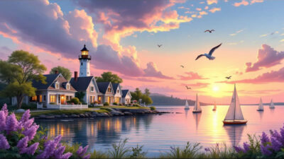 Boating activities on the St. Lawrence River, showcasing the beautiful landscape