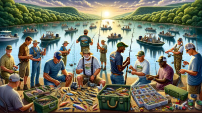 A group of fishing guides in Osage Beach preparing for a fishing trip