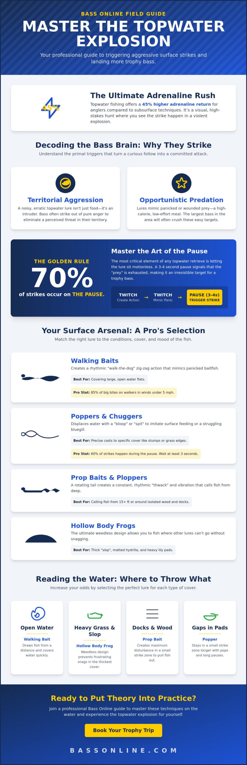 Mastering Topwater Bass Lures: A Pro Guide’s Guide to Explosive Strikes (2026) 2 Mastering Topwater Bass Lures: A Pro Guide’s Guide to Explosive Strikes (2026)