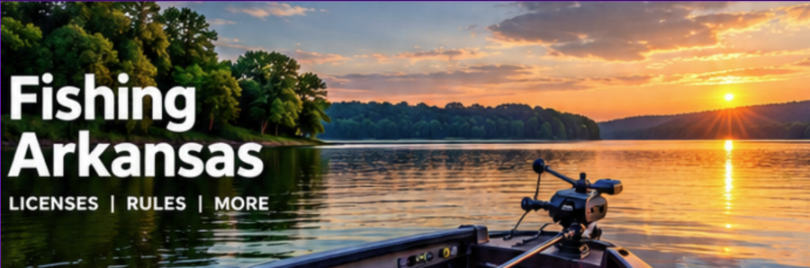 Arkansas fishing license guide for anglers bass fishing on an Arkansas lake